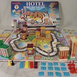 Hotel Business Board Game 1987 Real Estate Game India Anmol Toys Complete Vtg